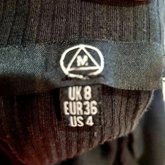 Missguided Women's Black Poly/Viscose Ribbed Knit Scoop Neck Short Sleeve T-Shir - Picture 5 of 6